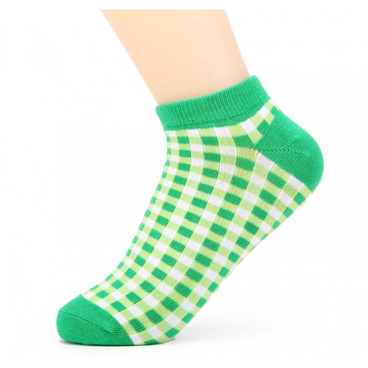 Plaid Houndstooth Cotton Socks Women Short Socks
